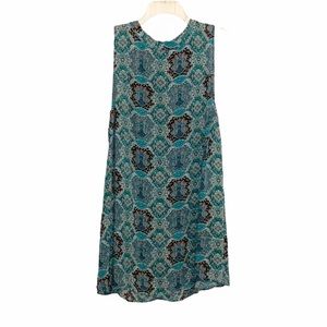 UMGEE Turquoise Paisley Print Swing Dress Small